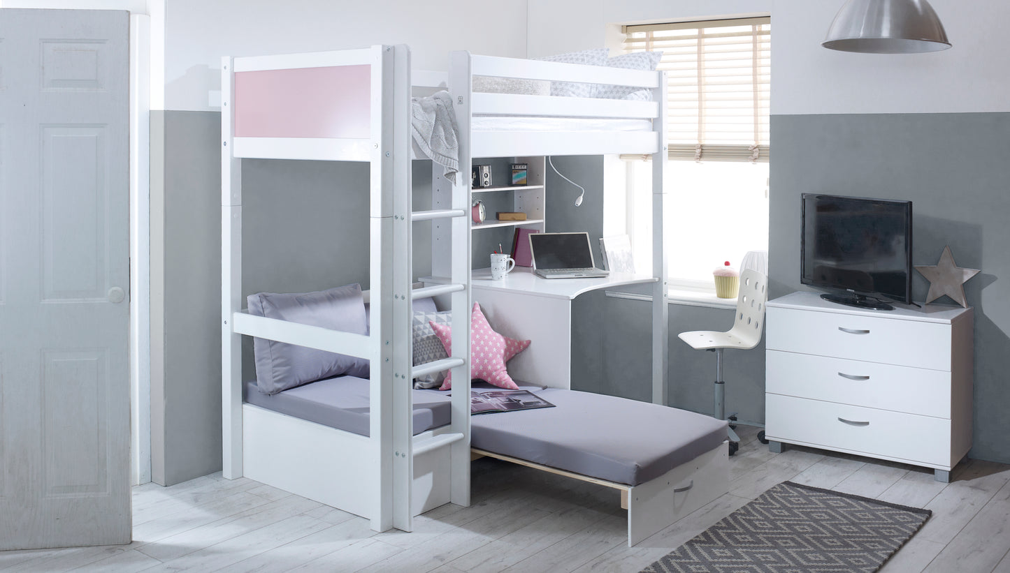 Thuka Nordic High Sleeper with Futon and Desk