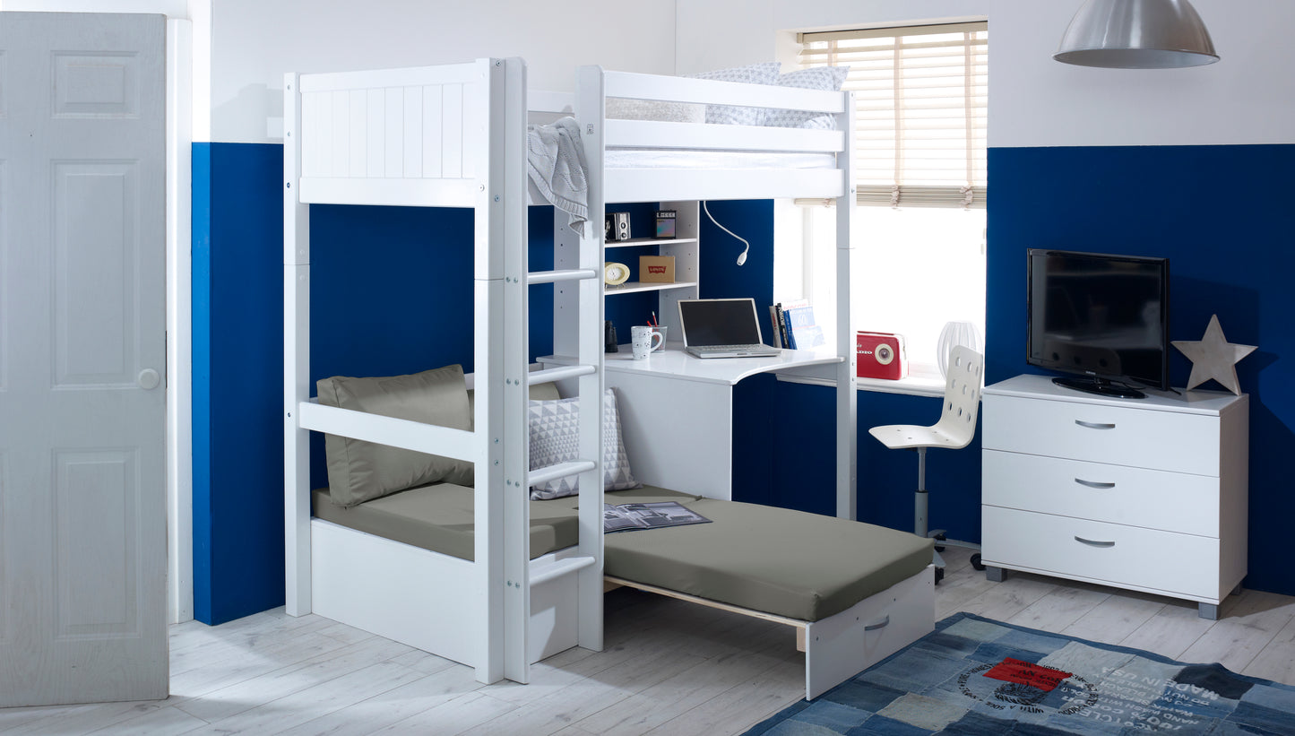 Thuka High Sleeper with Desk and Futon