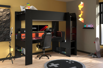 Parisot Online Gaming High Sleeper with Desk and Storage