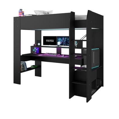 Parisot Online Gaming High Sleeper with Desk and Storage