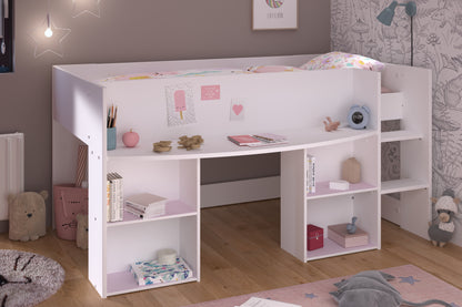 Parisot Pirouette Mid Sleeper with Desk and Shelving