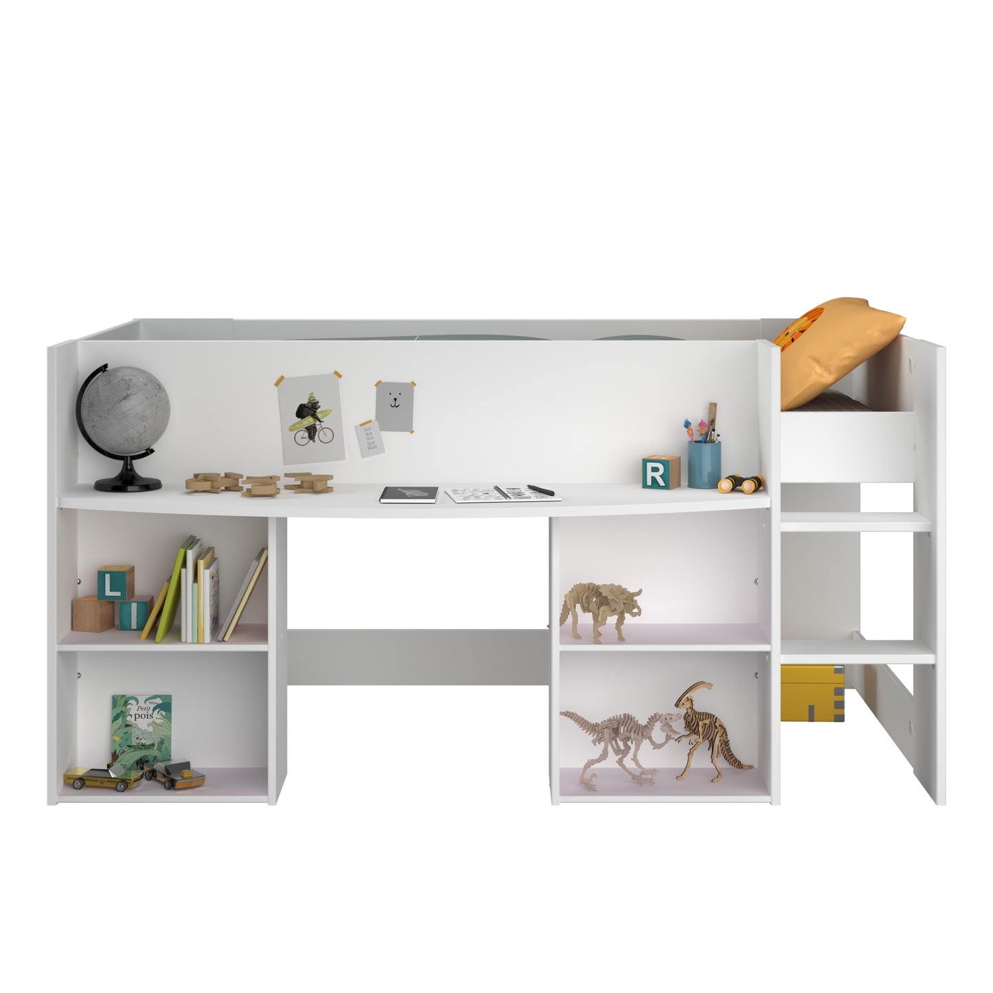 Parisot Pirouette Mid Sleeper with Desk and Shelving