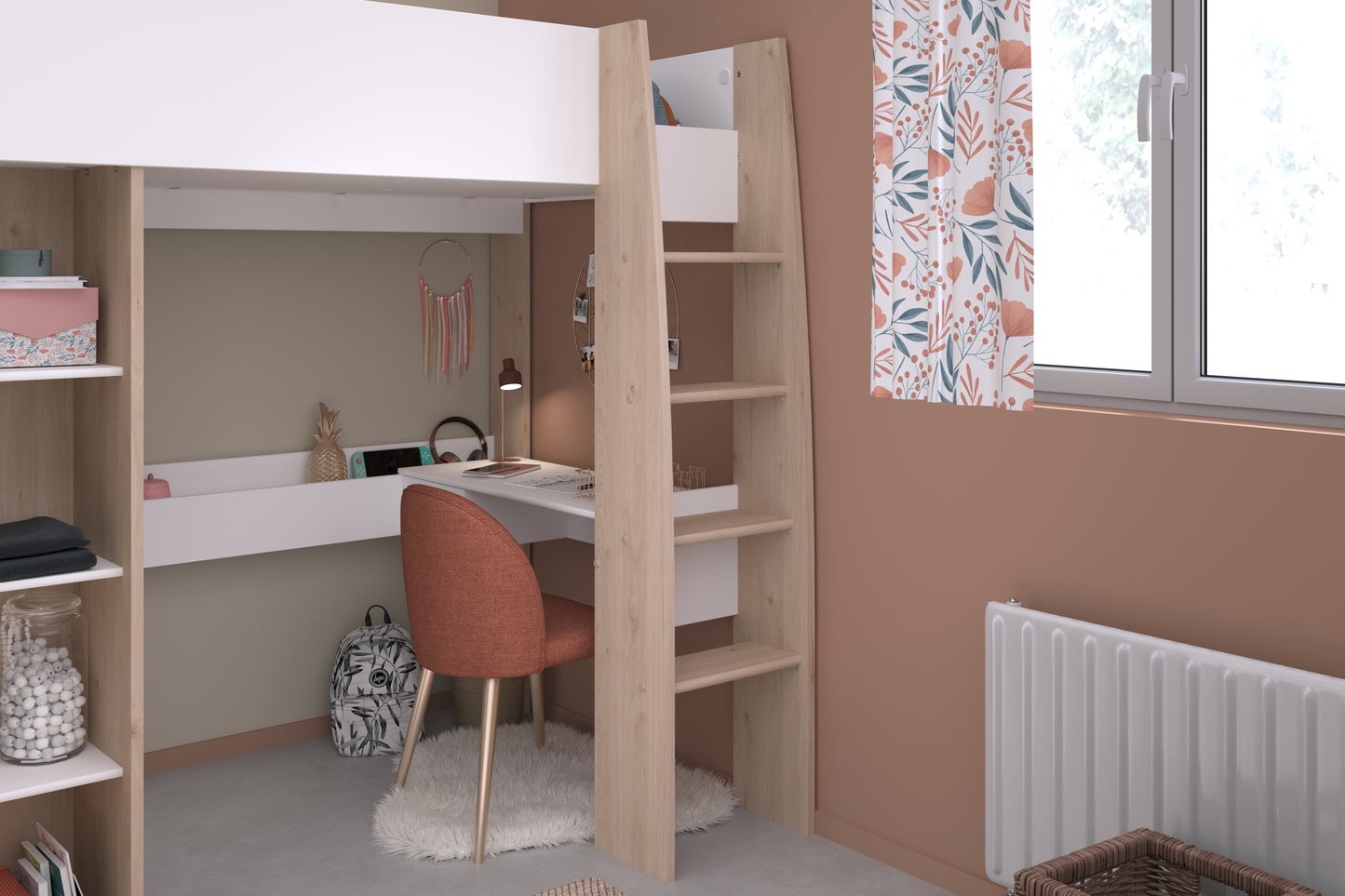 Parisot Shelter High Sleeper with Desk and Wardrobe