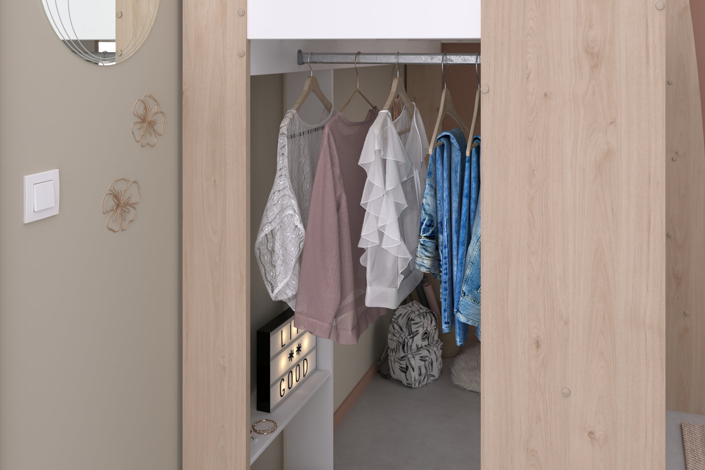 Parisot Shelter High Sleeper with Desk and Wardrobe