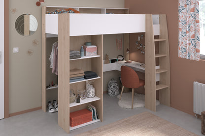 Parisot Shelter High Sleeper with Desk and Wardrobe