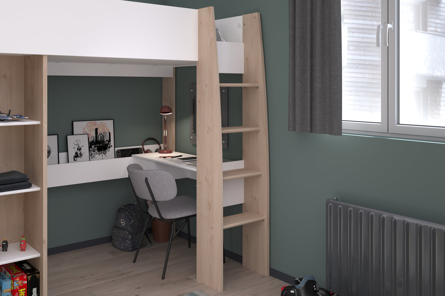 Parisot Shelter High Sleeper with Desk and Wardrobe