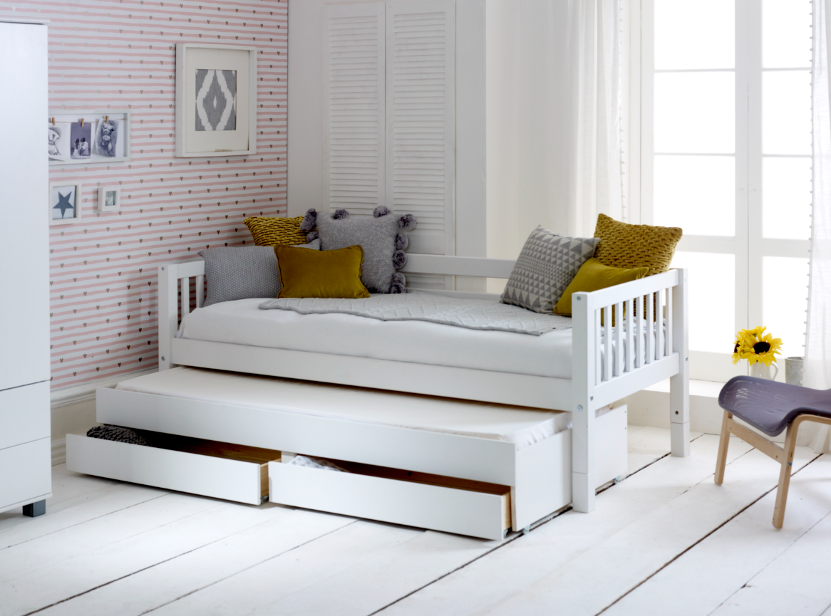 Thuka Nordic Slatted Ends Day Bed with Trundle and Storage