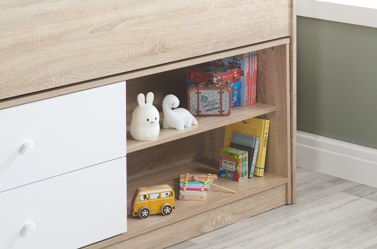 Birlea Layton Cabin Bed White and Oak with Storage