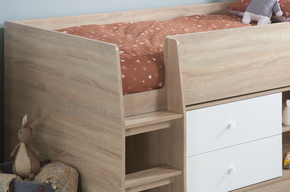 Birlea Layton Cabin Bed White and Oak with Storage