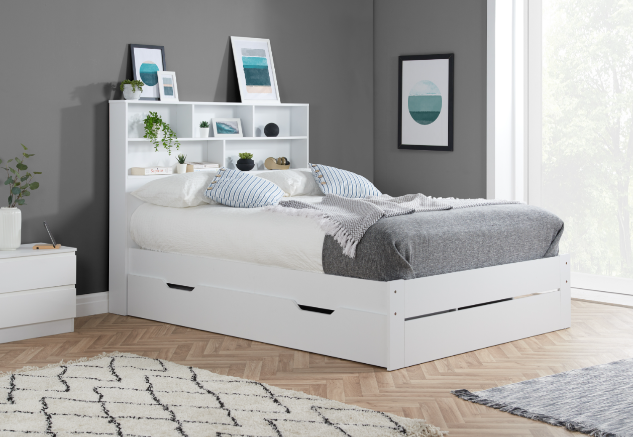 Birlea Alfie Small Double Storage Bed White