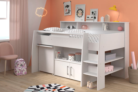 Parisot Swan Mid Sleeper with Desk and Storage