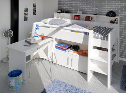 Parisot Swan Mid Sleeper with Desk and Storage