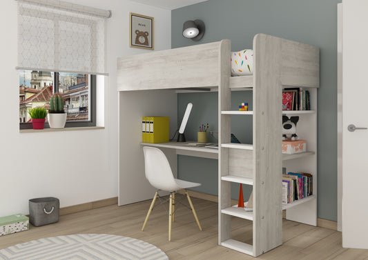 Trasman Tarragona High Sleeper with Desk and Storage