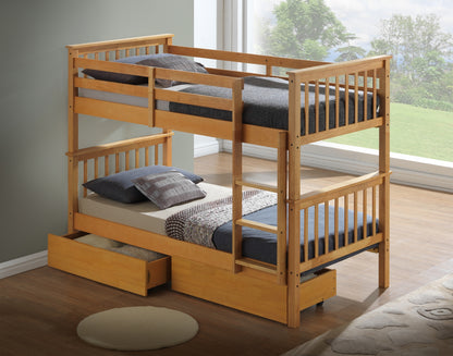 Artisan Detachable Wooden Bunk Bed with Storage