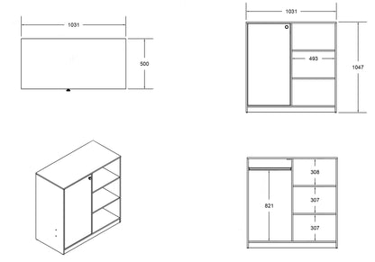 Flair Wizard Junior Mid High Sleeper with Wardrobe and Storage