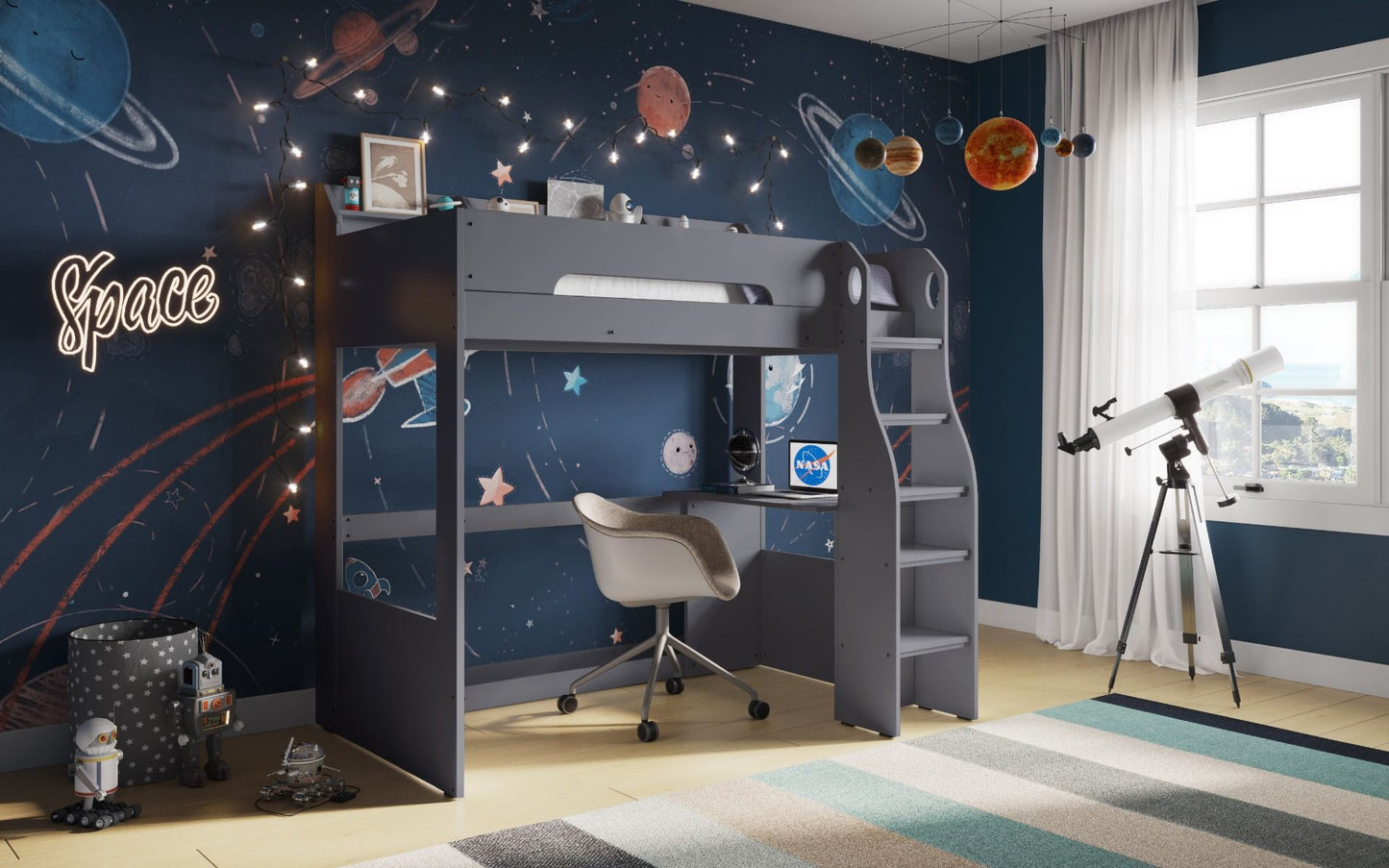 Flair Furnishings Cosmic High Sleeper with Desk