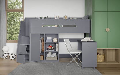 Flair Stepaside Staircase High Sleeper with Storage and Desk