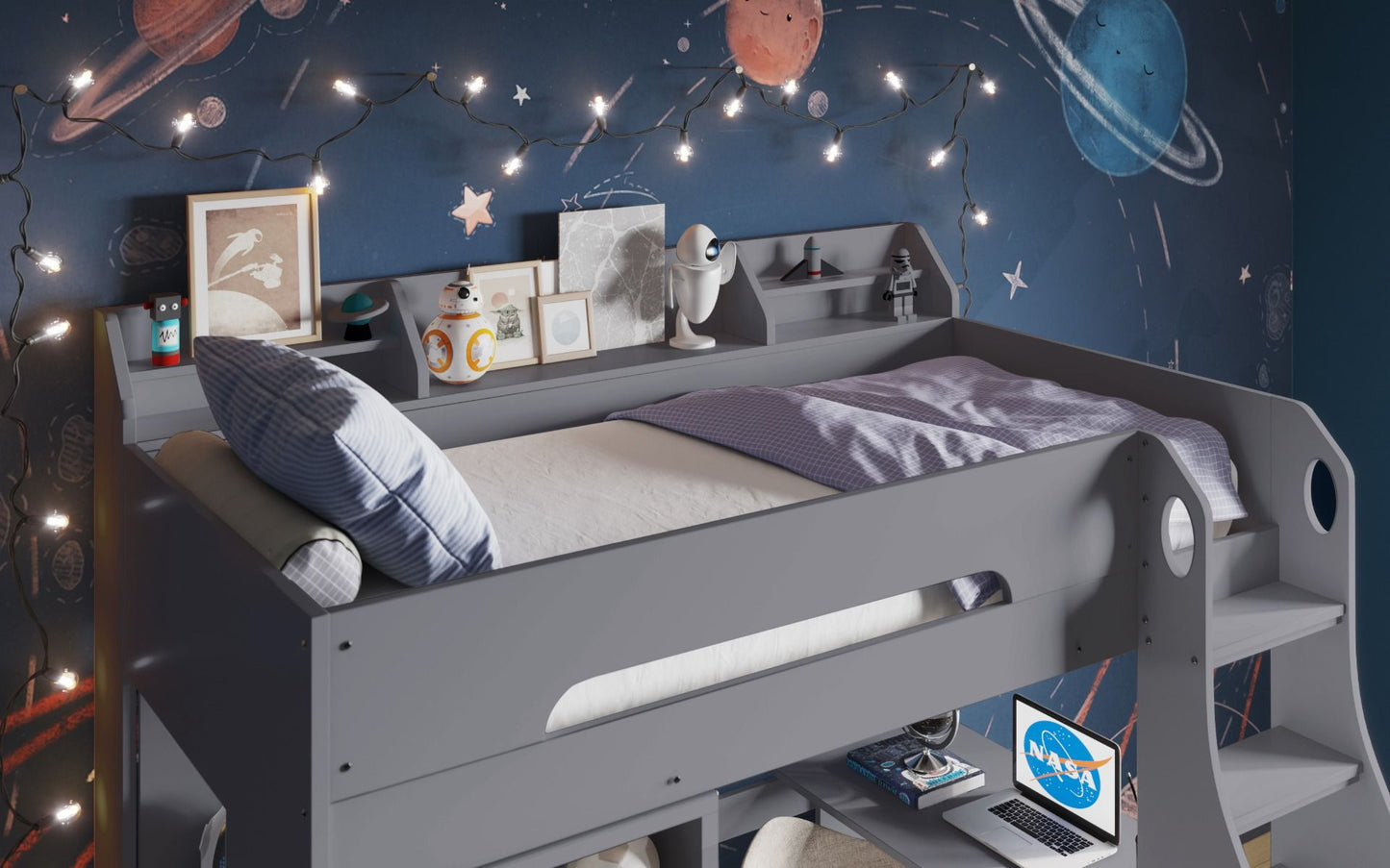 Flair Furnishings Cosmic High Sleeper with Storage and Desk