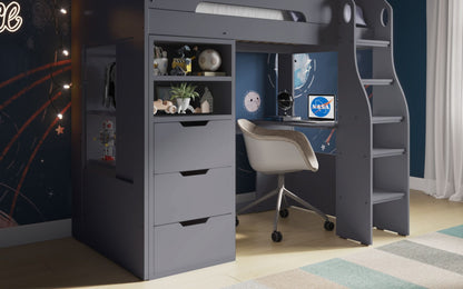 Flair Furnishings Cosmic High Sleeper with Storage and Desk