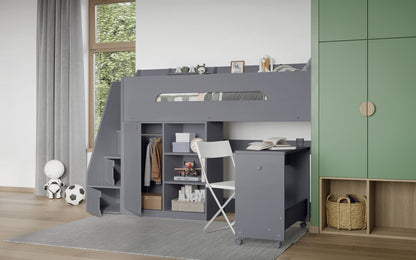 Flair Stepaside Staircase High Sleeper with Storage and Desk