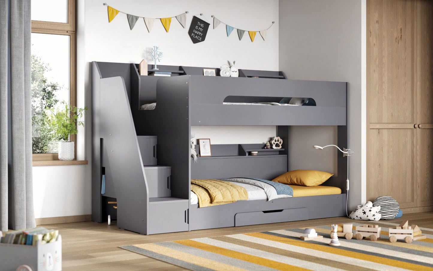 Flair Furnishings Slick Staircase Bunk Bed with Storage