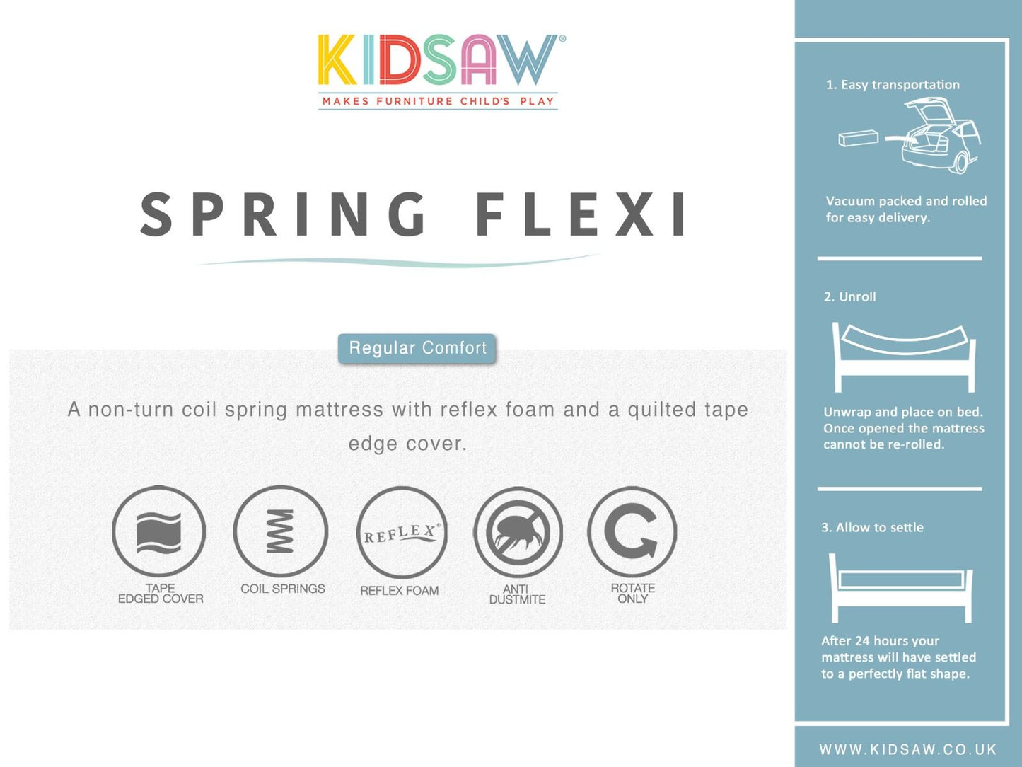 Kidsaw Deluxe Sprung Single Mattress