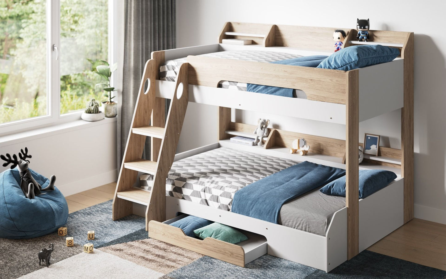 Flair Furnishings Flick Triple Bunk Bed with Storage