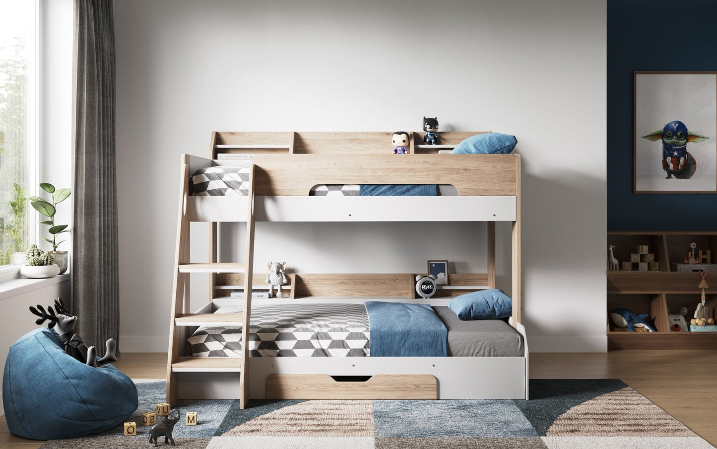 Flair Furnishings Flick Triple Bunk Bed with Storage