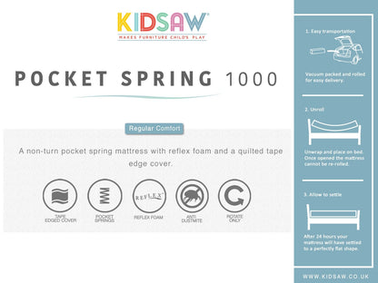 Kidsaw Pocket Sprung Single 3ft Mattress