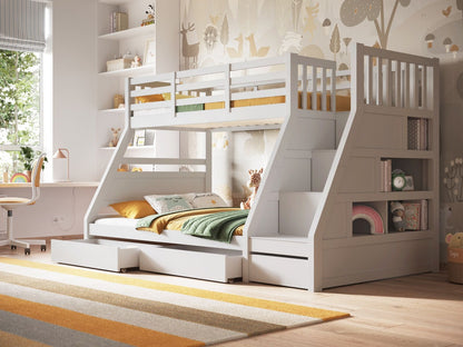 Flair Furnishings Lunar Staircase Triple Bunk Bed with Storage