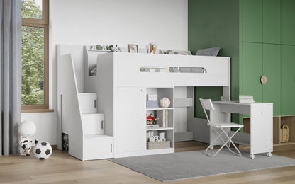 Flair Stepaside Staircase High Sleeper with Storage and Desk