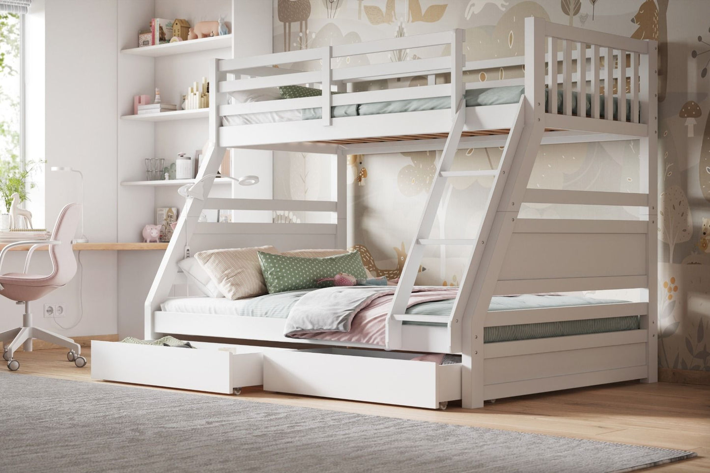 Flair Furnishings Ollie Triple Bunk Bed with Storage