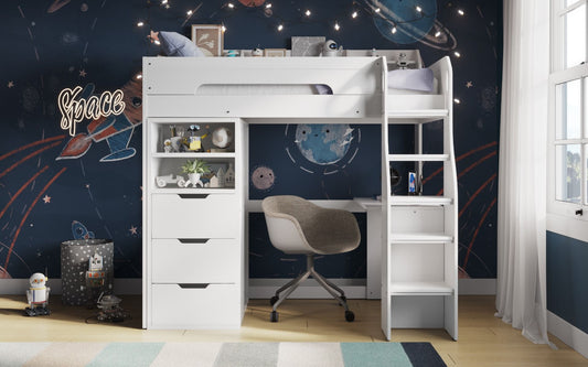 Flair Furnishings Cosmic High Sleeper with Storage and Desk