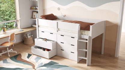 Flair Furnishings Loop Midsleeper Bed Storage Set