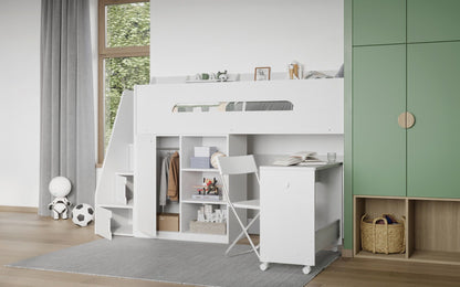 Flair Stepaside Staircase High Sleeper with Storage and Desk