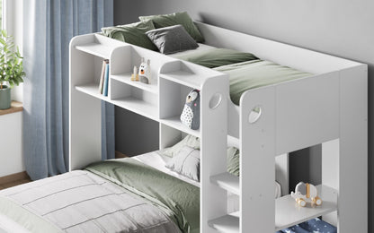 Flair Wizard L Shaped Triple Bunk Bed with Shelving