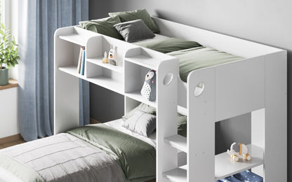 Flair Wizard Junior L Shaped Bunk Bed with Shelving