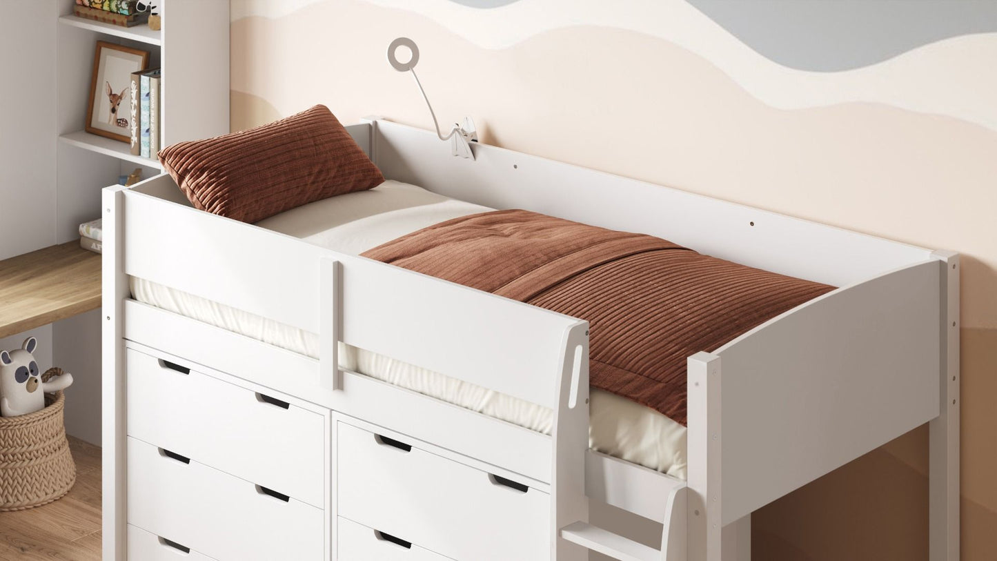 Flair Furnishings Loop Midsleeper Bed Storage Set