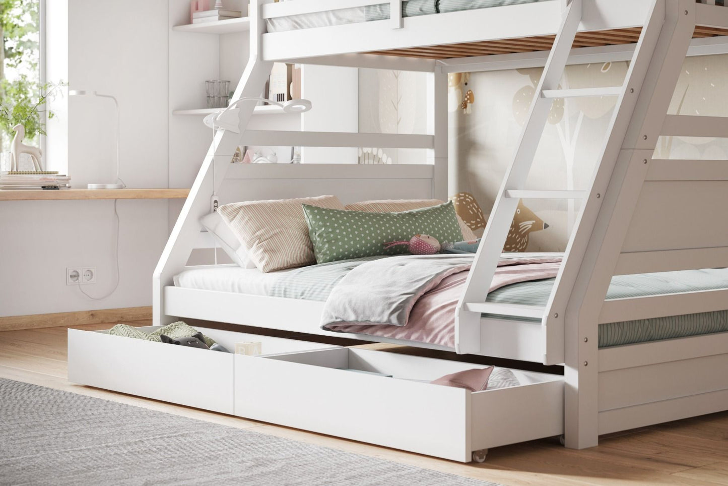 Flair Furnishings Ollie Triple Bunk Bed with Storage