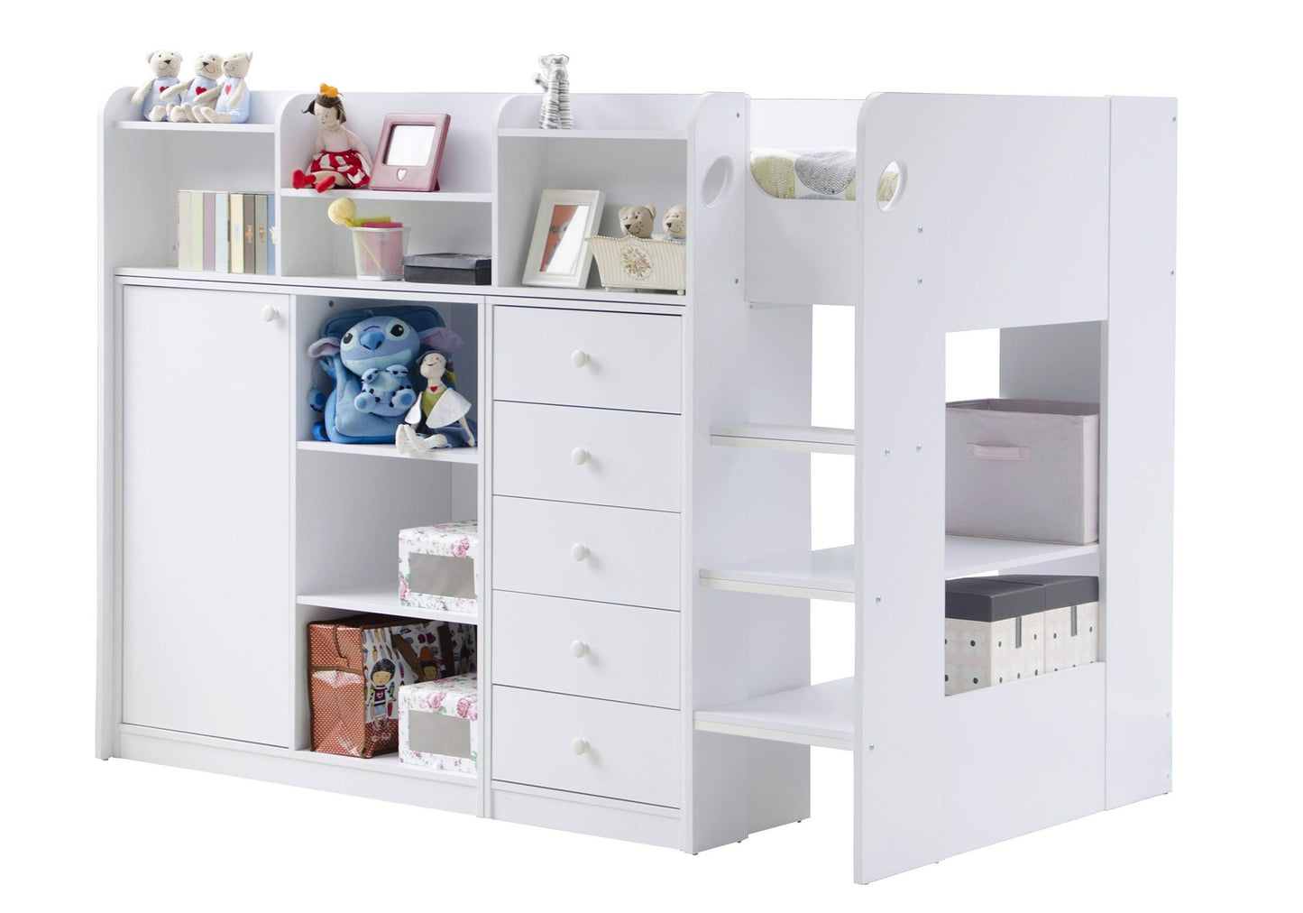 Flair Wizard Junior Mid High Sleeper with Wardrobe and Storage