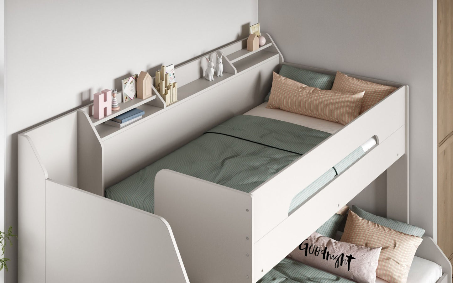 Flair Furnishings Slick Staircase Triple Bunk Bed with Storage