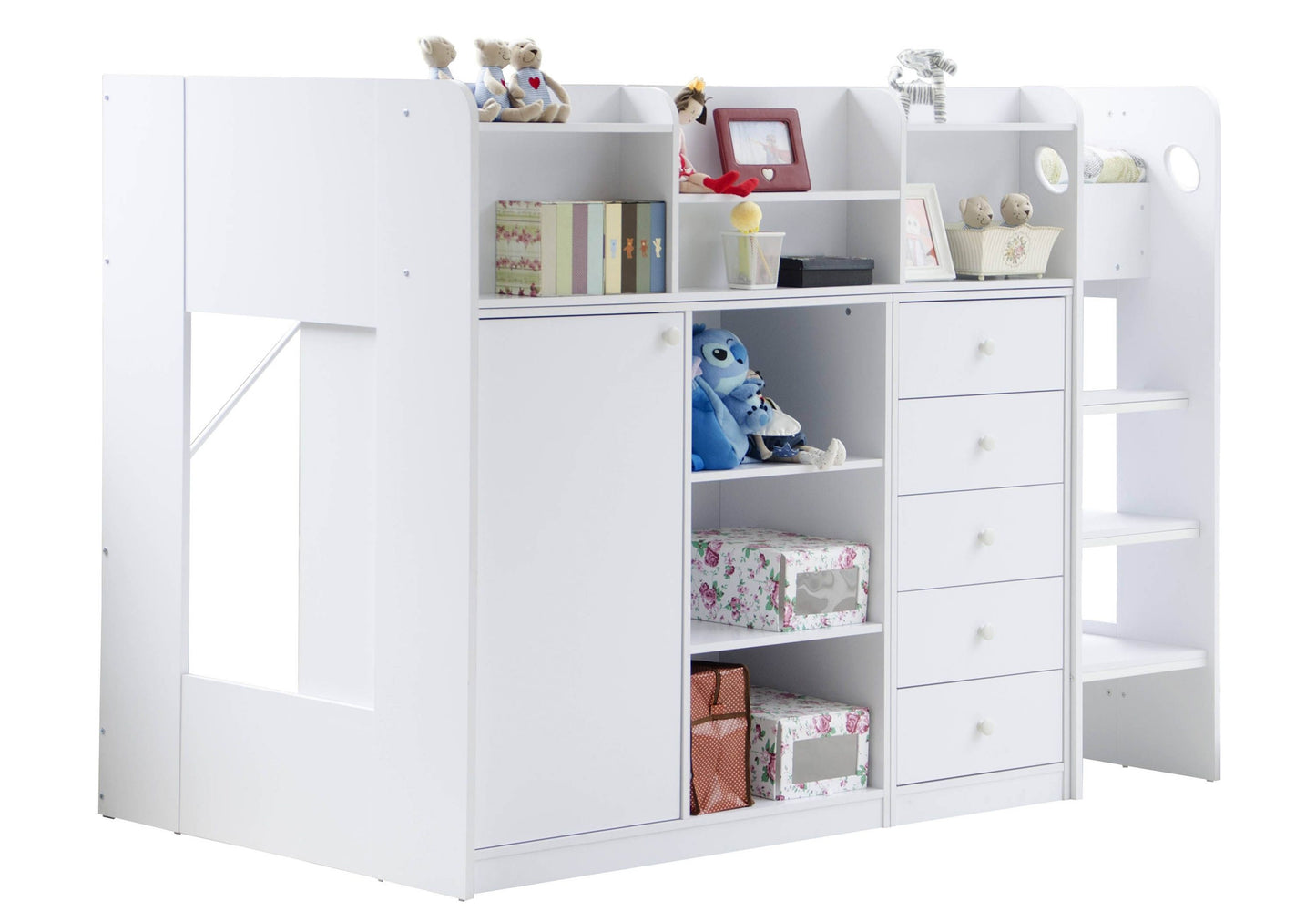 Flair Wizard Junior Mid High Sleeper with Wardrobe and Storage